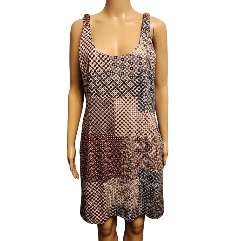 Cato Boho Geometric Pattern Sleeveless Mini Dress With Pockets Size M